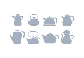 Grey Silhouette Teapot Icon Vectors