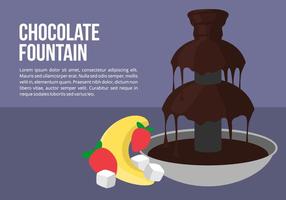 Fuente de chocolate con fruta vectorial vector