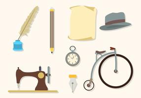 Flat Vintage Stuff Collections vector