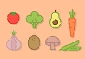 Line Art Vegetables Vector