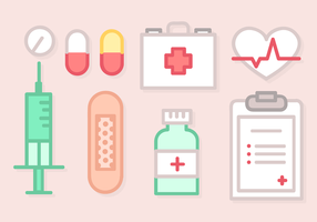 Line Art Medical Elements Vector