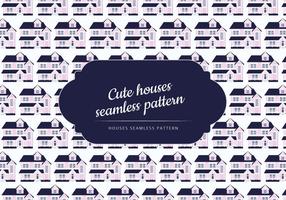 Vector Seamless Pattern of a Cute House