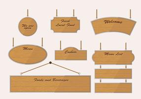 Wooden Blank Banner Sign Vintage Vector