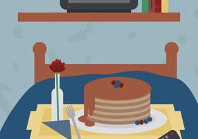 Pancake Breakfast in Bed Vector 