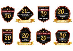 20 Year Anniversary Badge Vector