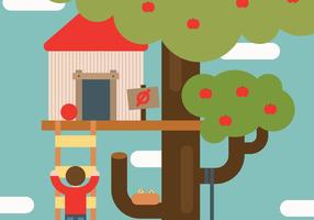 Flat Playful Treehouse Vector 