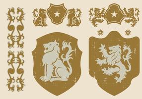 Iconos heráldicos León vector