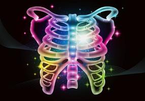 Colorful Neon Ribcage Background
