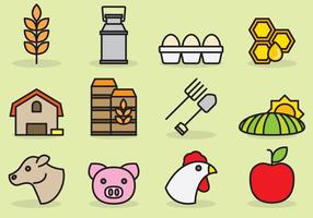Cute Agriculture Icons vector