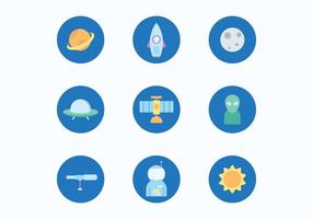 Space Flat Icons vector