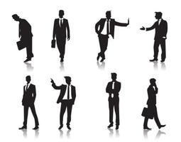 Standing Men People Silhouettes Vector