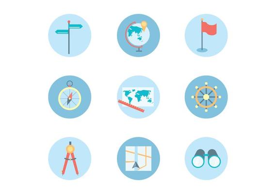 Flat Icons of Navigation Theme