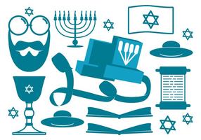 Jewish Religious Icons vector