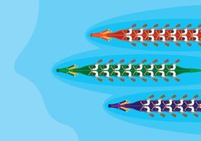 Dragon Boats Top View Racing vector