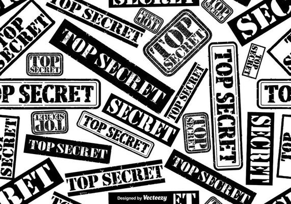 Vector Top Secret Stamp Seamless Pattern