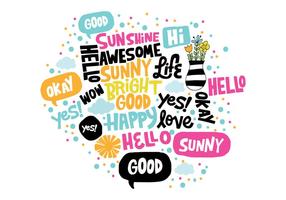 Hand Drawn Positive Words Vector 