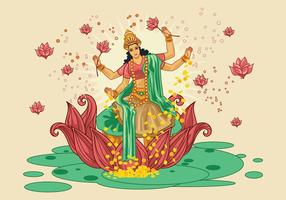Vector Illustration of Goddess Lakshmi