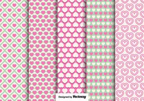 Vector Hearts Seamless Patterns