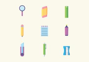 Colorful Stationery Icons vector