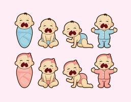 Crying Baby Cartoon Vector