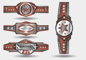 Silver Bronze Championship Belt Vector Design