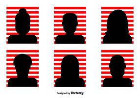 Red Striped Headshot Vector Icons