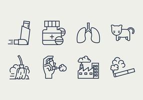 Asthma Symptoms and Causes Icons vector