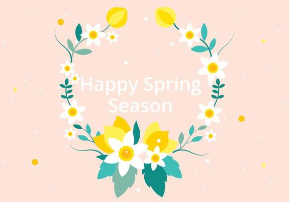 Free Vector Spring Flower Wreath