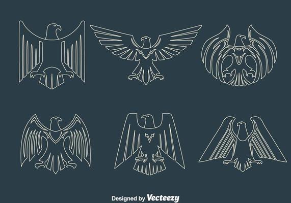 Eagle Seal Line Vectors