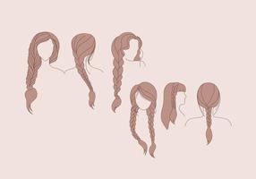 Lady's Plait Hairstyle Vectors