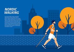 Nordic Walking Template Vector