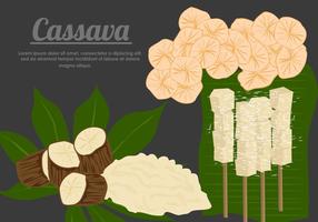 Cassava Root With Cassava Food Vectors 