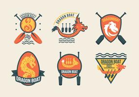 Dragon Boat Festival Event Labels vector