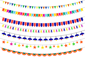 Colored decorative ribbon for decorating mini stickers. A set of  multicolored strips of duct tape with a pattern and pieces of paper for a  magazine. Vector illustration 23270702 Vector Art at Vecteezy