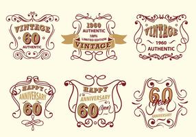 Etiqueta del vintage de Scrollwork Vector Pack