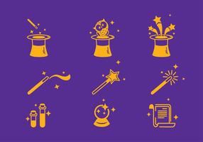 Magician Icon Set Vector