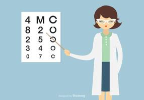 Cartoon Female Eye Doctor Vector