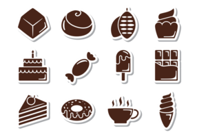 Iconos de vector de chocolate