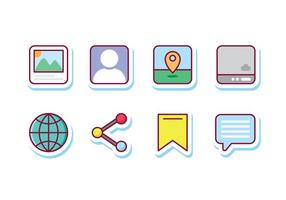Social Media Sticker Icons vector