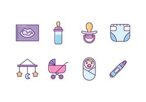 Iconos del bebé y maternidad vector