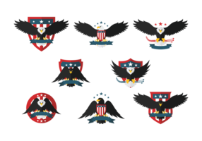 Eagle Seal Flat Icons vector