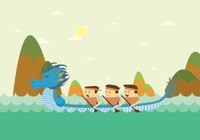 Green Dragon Boat Festival Illustration vector
