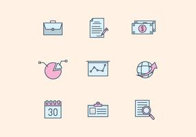 Pastel Business Icons vector