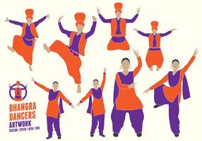 Punjabi Dancers Figures vector
