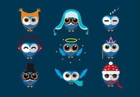 Coruja Blue Cartoon Free Vector