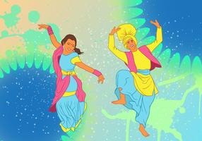 Bhangra danza en el fondo Festival de Año Nuevo vector