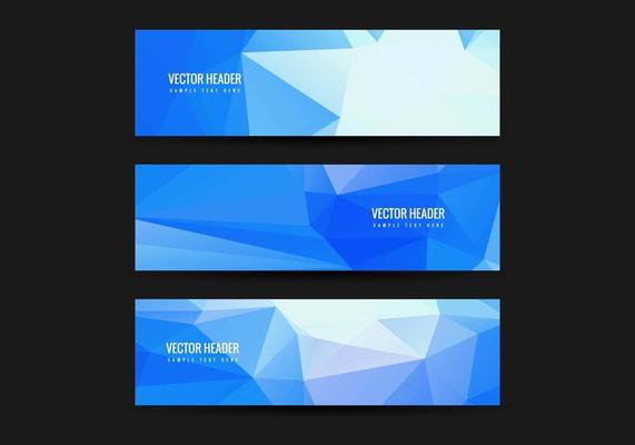 Free Vector Blue Polygonal Headers set