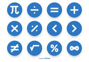 Colección de Matemáticas Símbolo del icono del vector