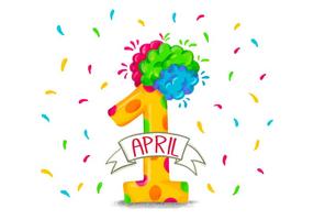 Colorful Funny Number One for April Fool's Day vector