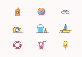 Beach Icon Set vector